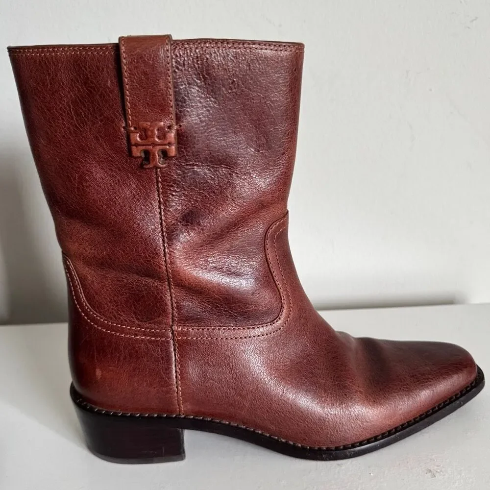 Tory Burch City Western Brown Boots Women’s Size 8